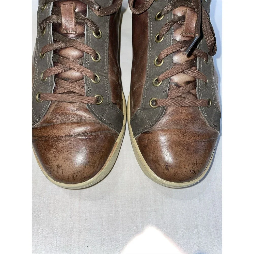 Footjoy Golf Sneaker Mens Size 8.5 M Brown Leather Lace Up Small Plastic Cleats